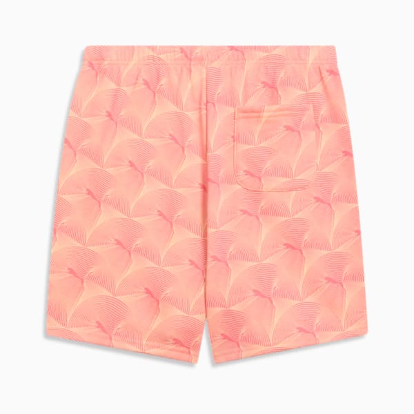 ESSENTIALS GRAPHIC Women's High-Rise 5" Shorts, Peach Frost-AOP, extralarge